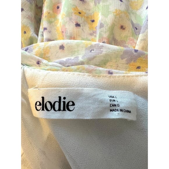 Elodie Dress Rushed Chiffon Print Size Large Sleeveless Rushed Lined Pastel NWT - Picture 3 of 8